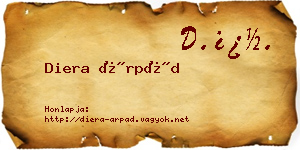 Diera Árpád névjegykártya