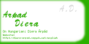 arpad diera business card